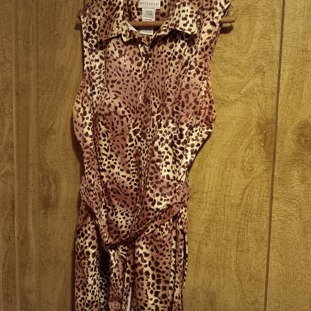WHITE STAG LADIES TIGER PRINT SLEEVES DRESS. SIZE 18.